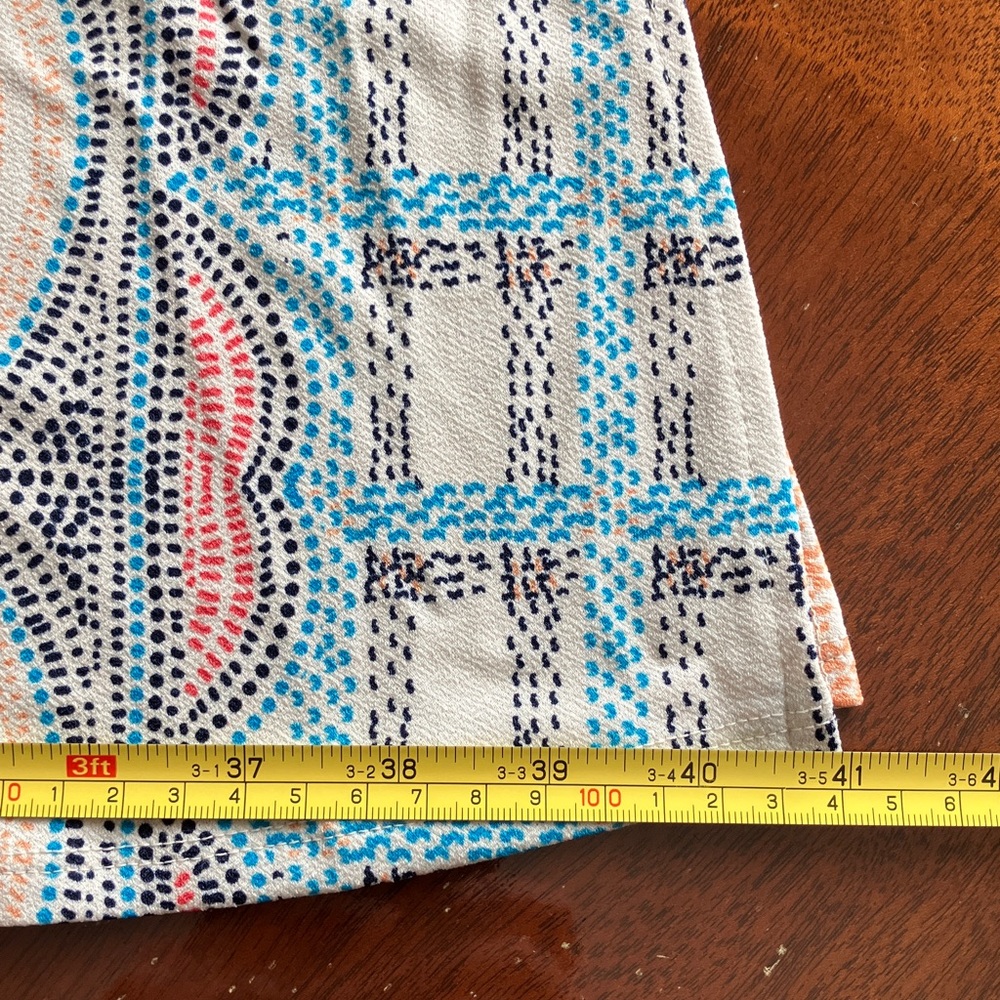 Dana Buchman Boho Maxi Dress Cream Multi Color Geometric Print Flowy Size L NWOT - Picture 12 of 14